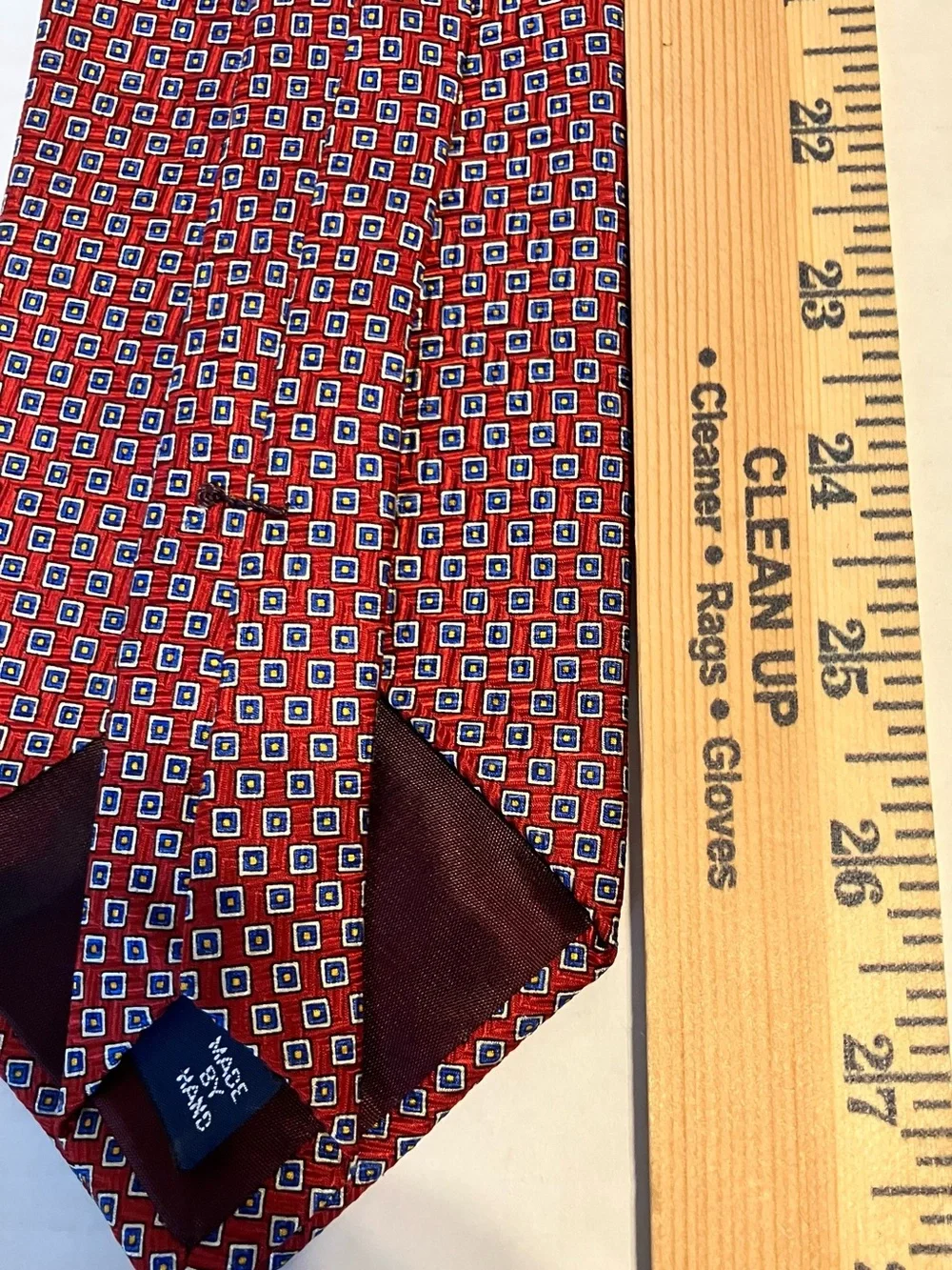 Polo by Ralph Lauren Red Geometric Silk Tie